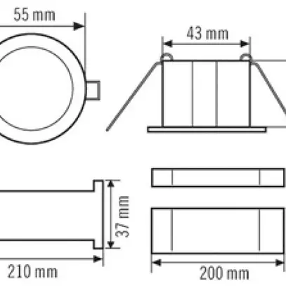 Luminaire de secours ESYLUX ELH C LED SC FM, blanc 