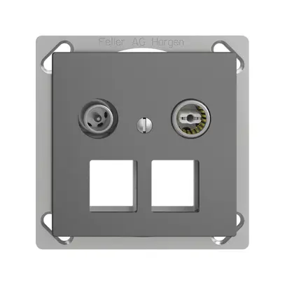 EB-Multimediadose 4dB EDIZIOdue FM.TE, Stichdose, f.2×RJ45 Keystone, dunkelgrau 