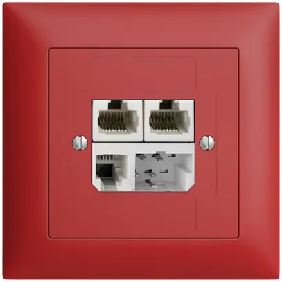 Scatola INC T+T/2×RJ45/RJ11/u ADSL ITplus EDIZIOdue berry 