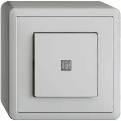 Poussoir AP EDIZIOdue LED jaune ARK gris clair 