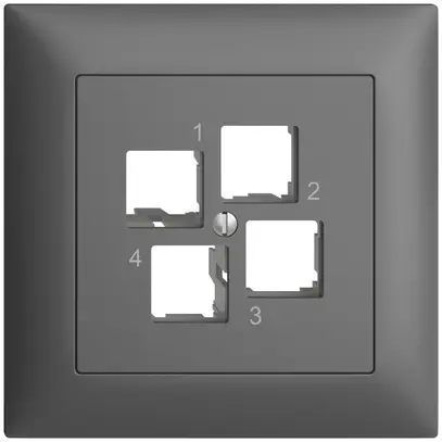 Kit de montage ENC Edue FMI EASYNET S-One, 4×RJ45, sortie droite, gris foncé 