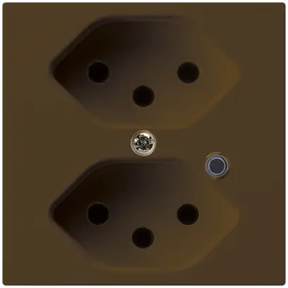 Steckdose Hager kallysto 2×T13 beleuchtet A braun 