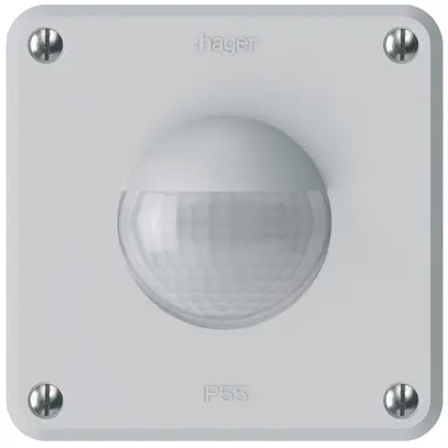 Rilevatore di movimento INC Hager robusto IP55 C 3 fili grigio chiaro 