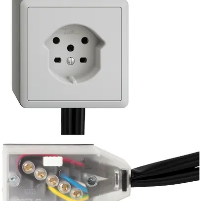 Prise AP EDIZIOdue T15 gris clair, Snap pour câble plat Technofil 