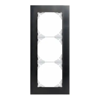 Telaio di copertura EDIZIOdue prestige 3×1 oro nero lucidato 