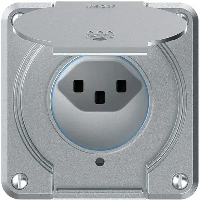 Prise robusto 1×type 23 lumineux IP55 aluminium 