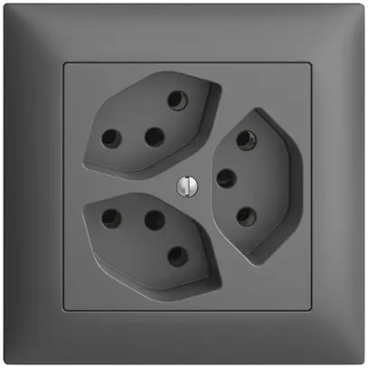 Prise ENC EDIZIOdue 3×T13 gris foncé 