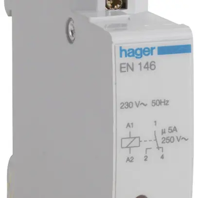 Relais d'interface Hager 230VAC 0 fermeur 0 ouvreur 1 inverseur 5A 230VAC 1UM 
