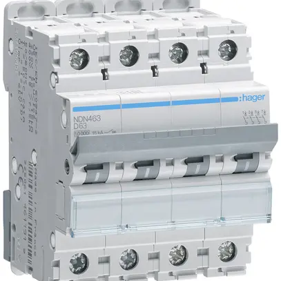 Disgiuntore Hager MCB 4P 415V tipo D 63A 4UM 
