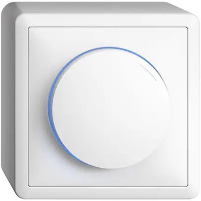 AP-Drehdimmer EDIZIOdue 40…600W beleuchtet, Phasenanschnitt weiss 