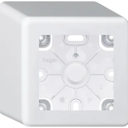 Boîtier AP Hager basico 1×systo blanc 