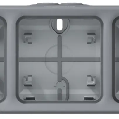 Boîtier AP PLEXO 1×3 gris 