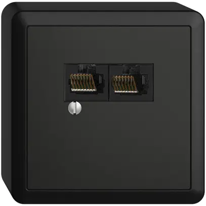 AP-Dose 2×RJ45/u 4P getr. EDIZIOdue schwarz R&M swissline 