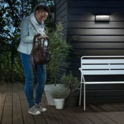 Lampada a muro LED myGarden Bustan, 9W 230V 4000K PIR 78×92×220mm IP44 antracite 