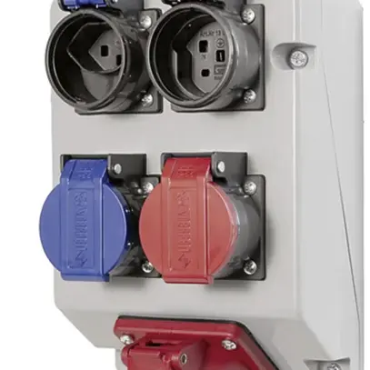 Distributeur de courant A. Steffen 1×CEE 16A 5p 400V 2×T23 2×T25 IP55 