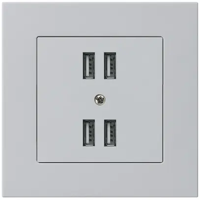 Prise ENC 4×USB kallysto.pro 2400mA gris clair 
