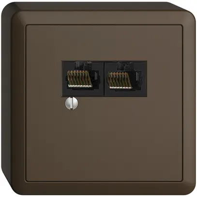 Boîte AP 2×RJ45/u 4P sép.EDIZIOdue coffee R&M swissline 