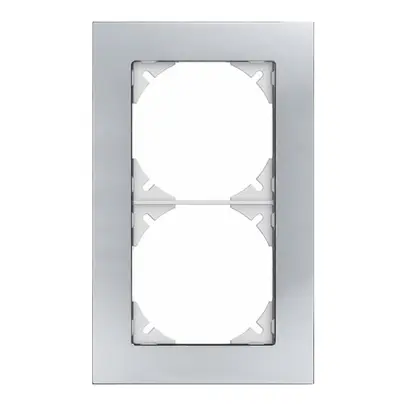 Telaio di cop. EDIZIOdue prestige 2×1 acciaio cromato lucidato 