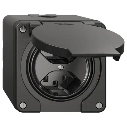 Prise NAP NEVO, 2×T23, IP21, noir 