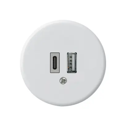 Presa di carica USB basico 18W PD 1×tipo A 1×tipo C bianco 
