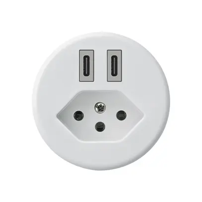 Presa di carica USB Hager basico C-C 20W+T13 5V bianco 