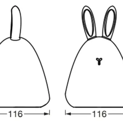 LED-Nachtlicht LDV NIGHTLUX TOUCH RABBIT 20lm RGBW weiss 