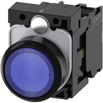 Leuchtdrucktaster Siemens SIRIUS ACT m.Halter+LED 1S blau Kunststoff 