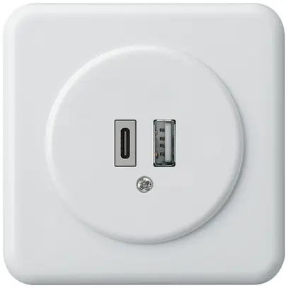 Prise de charge USB ENC basico 18W PD 1×type A 1×type C a.plaque d.rec.&fix. bc 