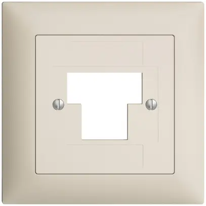 Kit frontale EDIZIOdue crema 88×88mm 1×TT 2×RJ45 