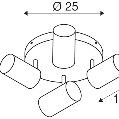 Spot SLV ASTO TUBE GU10 4×10W Ø70×125mm nero 