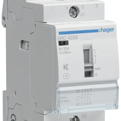 Contacteur AMD Hager ERC 230VAC 4 fermeur 0 ouvreur 25A sans bourdonnement 2UM 