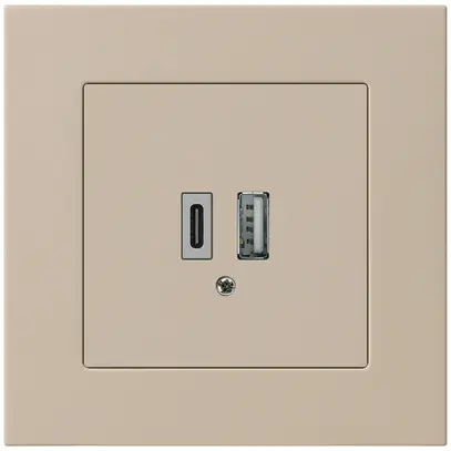 UP-USB-Ladesteckdose kallysto.pro 18W PD 1×Typ A+1×Typ C beige 