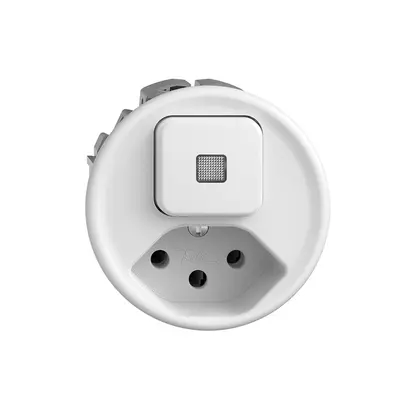 Combinazione lum.6/1L+T13 STANDARDdue bianco, con lente, LED giallo 