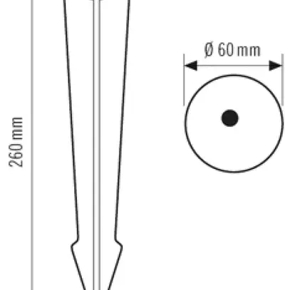 Erdspiess ESYLUX für LED-Strahlerleuchte OFL Sun, Ø60×265mm, schwarz 
