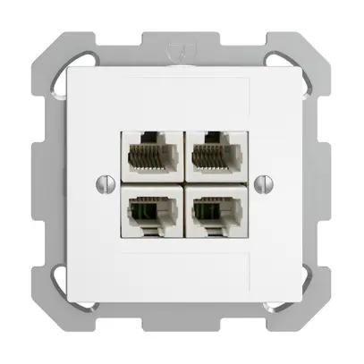 UP-Dose 4×RJ45/u 4P getr. EDIZIOdue weiss ITplus 