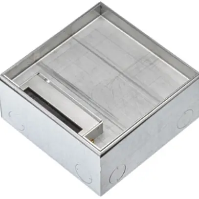 Bodendose Hager home Gr.3 6×FLF Edelstahl 25mm, Klappdeckel BDHGR3E25K 