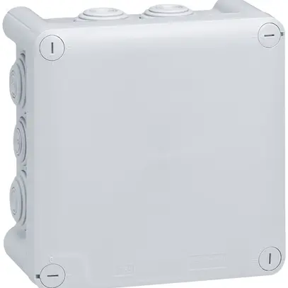Boîte de dérivation PLEXO vide 130×130mm gris clair 