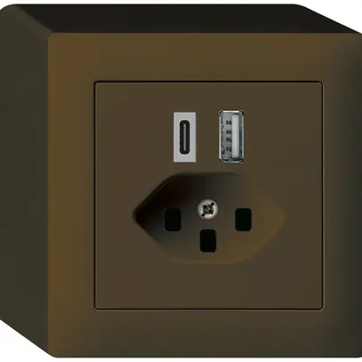 Prise de charge USB AP kallysto 18W PD 1×type A 1×type C T23 brun 