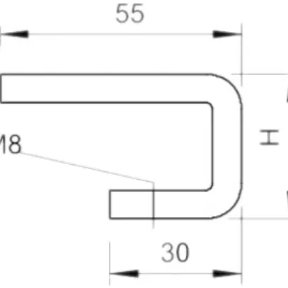 Pièce de fixation Bettermann H=20mm vis M8×25 pour caniveau à grille 