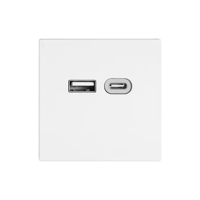 Presa di ricarica USB EDIZIO.liv SNAPFIX® 230VAC 18W 1×USB A 1×USB C bi 