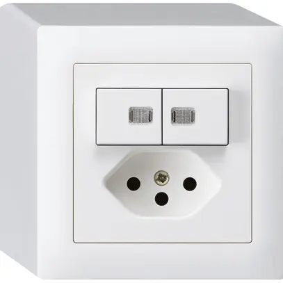 Combinazione luminosa AP 2×AR/1L+T13 bianco kallysto protezione bambini 2 lenti 