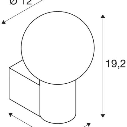 Applique SLV VARYT E14 1×0…6W IP44 Ø120×150×60mm rame 