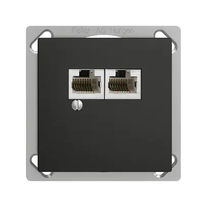 Boîte INC 2×RJ45/s 8P par.no, EDIZIOdue R&M swissline 