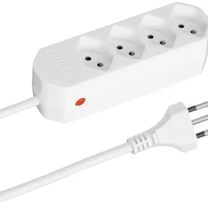 Steckdosenleiste COMPACT 1.5m 4×T13 Reset-Knopf, weiss 