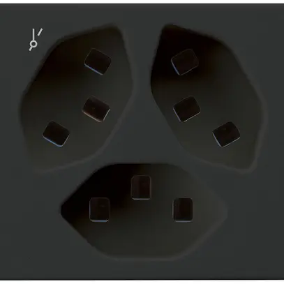 FLF-Steckdose Hager 3×Typ 23 1×S D schwarz 