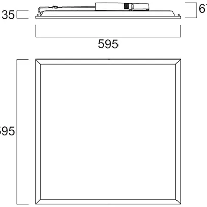 Luminaire pann.LED Sylvania Quantum 600×600 Multipower 28W 4500lm 840 IP54/IP20 