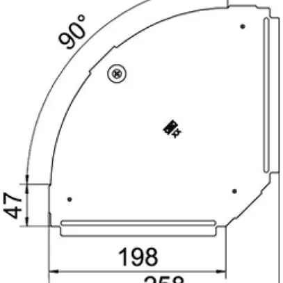 Couvercle BET RBD 90° 200×257mm acier fin A2 brut 
