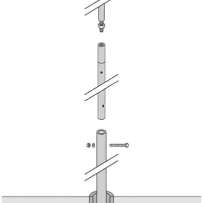 Mât capteur Flury FL 85 autonome, Aluminium, H=8500mm, Ø=70mm 