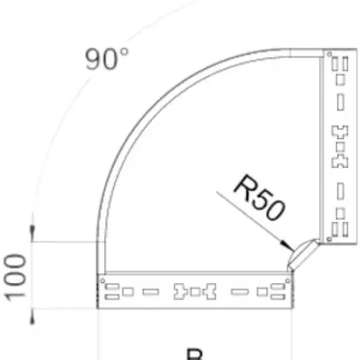 Coude 90° Bettermann RBM 110×300mm galvanisé en continu 