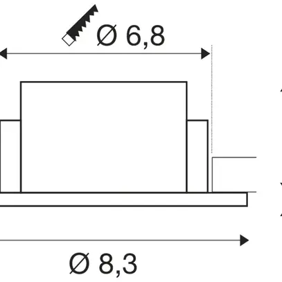 Cadre d'encastrement SLV NEW TRIA 68 aluminium Ø83×35.5mm blanc 